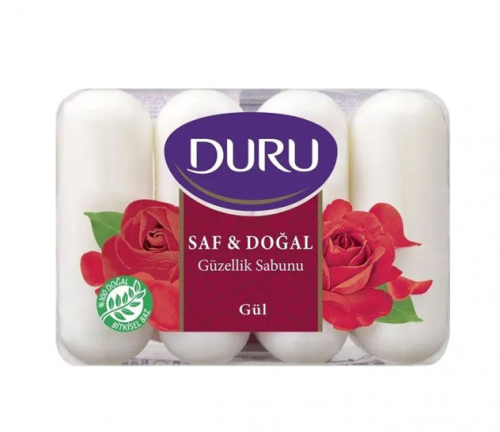 DURU BEAUTY SOAP 4x70 GR PURE & NATURAL ROSE*24
