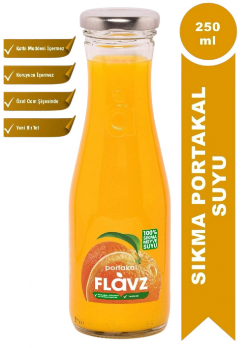 FLAVZ 250 ML SQUEEZED 100% ORANGE JUICE*8