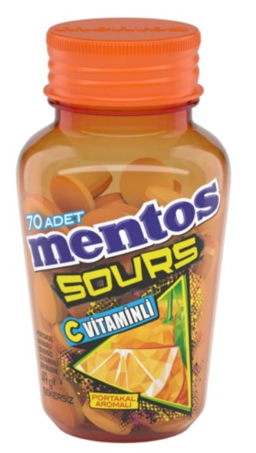 MENTOS 49 GR SOUR MINT ORANGE TABLETS*6