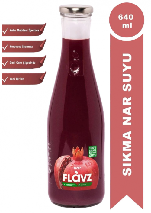 FLAVZ 640 ML Squeezed 100% Pomegranate JUICE*6