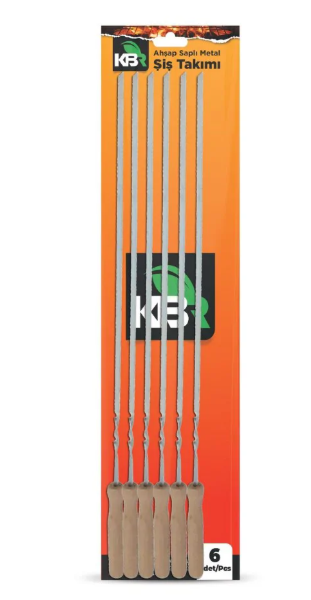 KBR (KPK-917) 6-Piece Metal Skewer Set with Wooden Handles*24