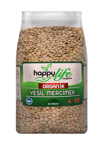 H.LİFE 1000 GR ORGANIC GREEN LENTILS*12