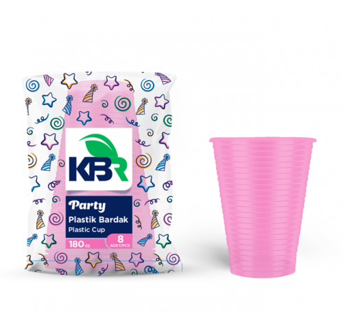 KBR (KPK-108) 8-Piece Party Plastic Cups Pink*24