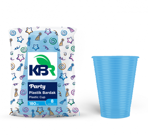 KBR (KPK-107) 8-Piece Party Plastic Cups Blue*24