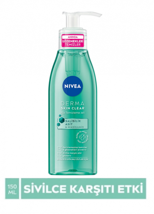 NIVEA 150 мл DERMA SKIN CLEAR Гель для очищения лица против акне*12