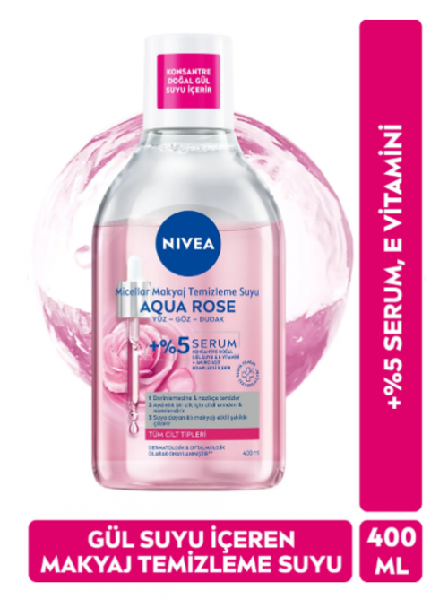 NIVEA Двухфазное средство для снятия макияжа с розовой водой, 400 мл.*12