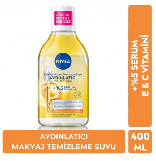 NIVEA 400 мл вода для снятия макияжа с хайлайтером и сывороткой*10