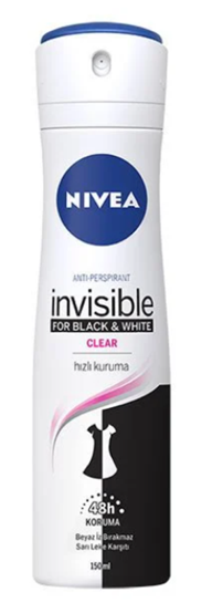 NİVEA DEO 150 ML WOMEN B&W CLEAR*1