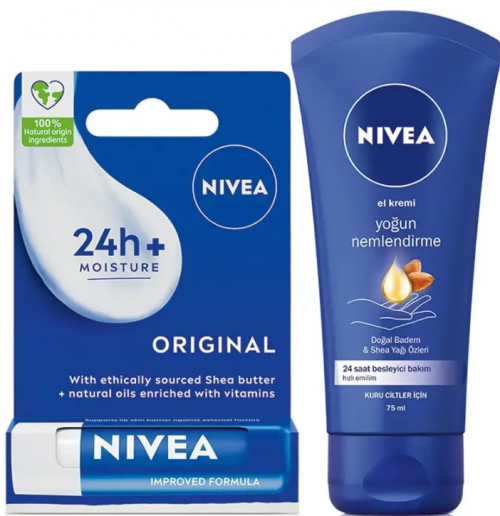 NIVEA Крем для рук 75 мл + Классический крем для губ*1