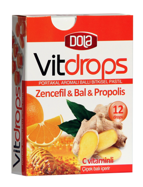 DOLA 30 GR VİTDROPS ZENCEFİL & BAL PASTİL*16