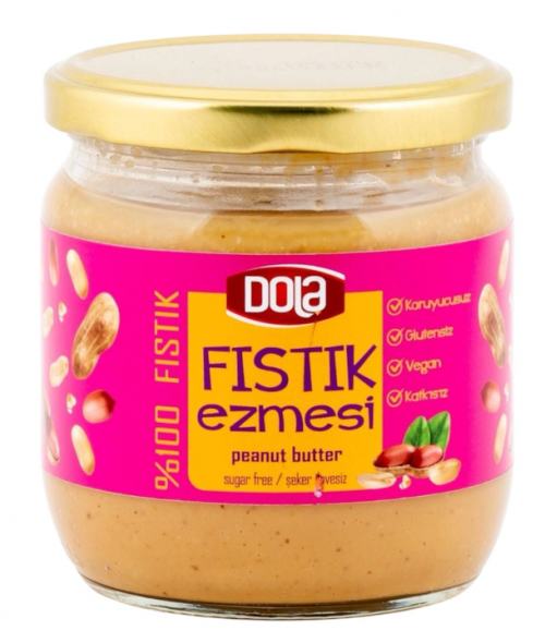 DOLA 350 GR GLUTENSİZ FISTIK EZMESİ ŞEKERSİZ*12