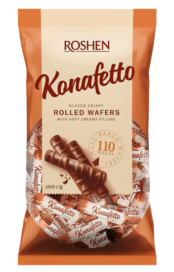 ROSHEN (5649) KONAFETTO NERO CHOCOLATE WAFER 1 KG*5