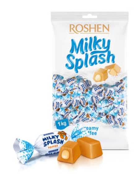 ROSHEN (8803) MİLKY SPLASH TOFFEE SUGAR 1 KG*5