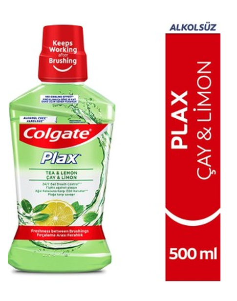 COLGATE PLAX AĞIZ SUYU 500 ML ÇAY & LİMON*12(YEŞL)