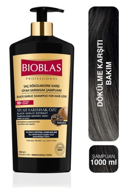Bioblas Shampoo. 1000 ml Black Garlic*12