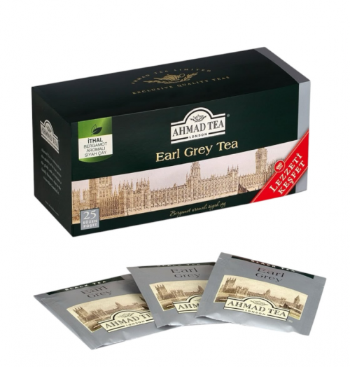 AHMAD TEA 25-PACK EARL GREY CUP BAGS*12