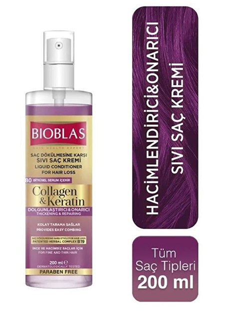 BIOBLAS 200 ML COLLAGEN & KERATIN LIQUID HAIR CONDITIONER*6