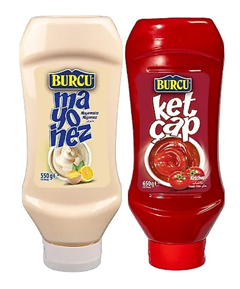 BURCU Twin Pack 650g Sweet Ketchup + 550g Mayonnaise *10