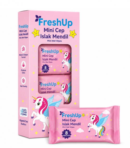 FRESH UP 8 PCS MINI WET POCKET WIPES*60