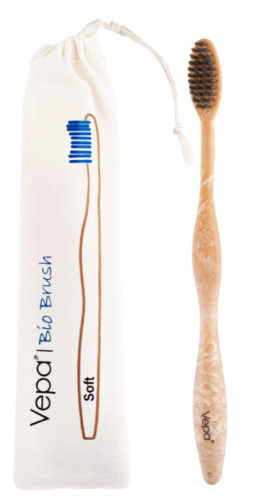 VEPA BIO TOOTHBRUSH SOFT CARBON BRISTLE POUCHER PACKING.*12