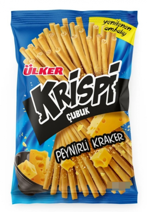 ÜLKER (1075-01) KRISPI CHEESE FLAVORED STICK CRACKERS 50 GR*15