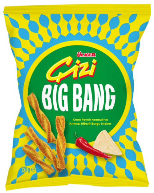 ÜLKER(58706) CIZI BIG BANG CREAM CHEESE AND RED PEPPER 70 GR*16