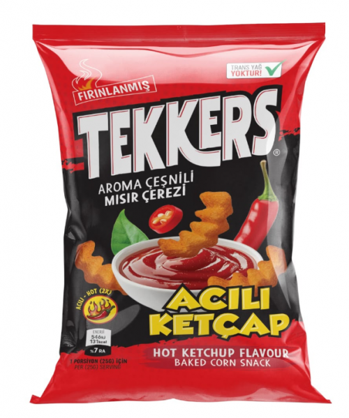 TEKKERS PUFFS 28 GR SPICY KETCHUP FLAVORED CHIPS*30