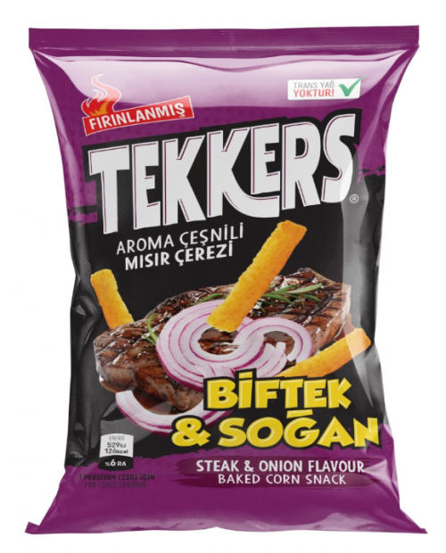 TEKKERS PUFFS 28 GR STEAK AND ONION FLAVORED CHIPS*30