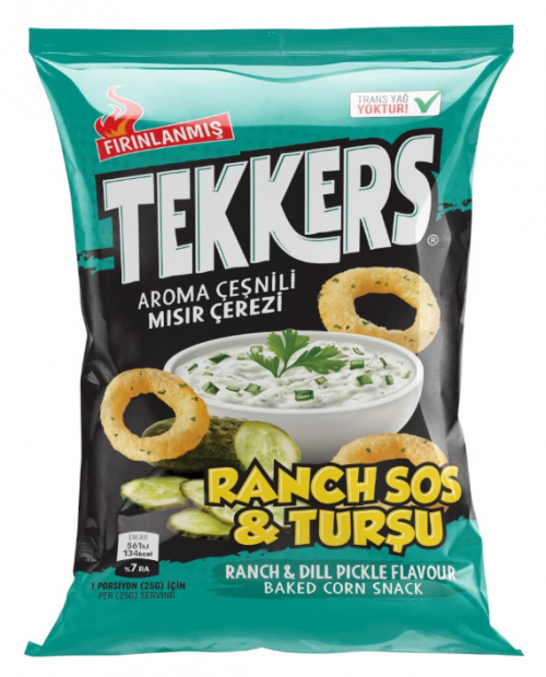 TEKKERS PUFFS 28 GR RANCH SAUCE AND PICKLE FLAVORED CHIPS*30