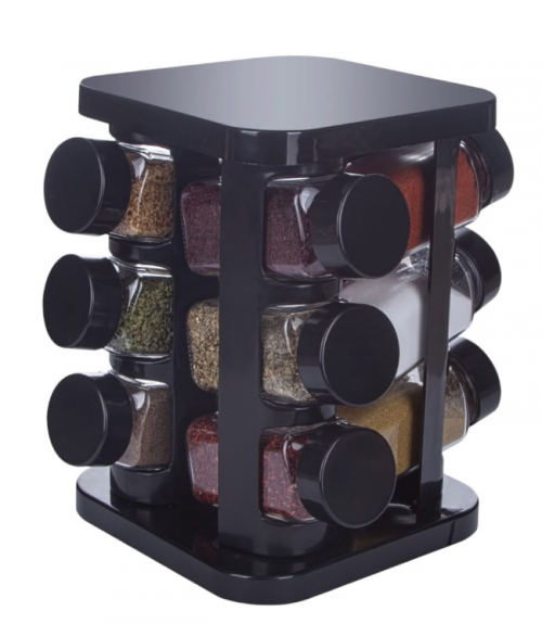 SARİNA SQUARE SPICE RACK SET WITH STAND, 12 PIECES*6