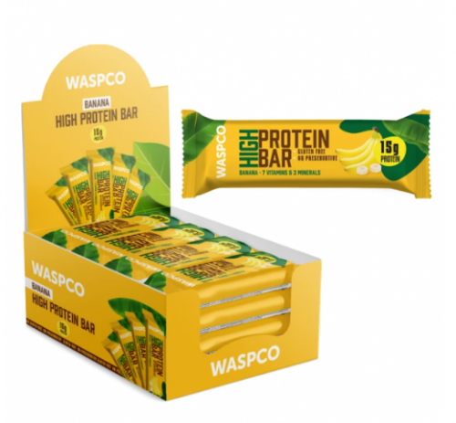 WASPCO 50 GR HIGH PROTEIN BANANA BAR*12