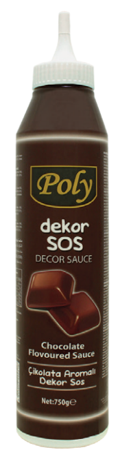 POLY 750 GR CHOCOLATE FLAVORED DECOR SAUCE*12