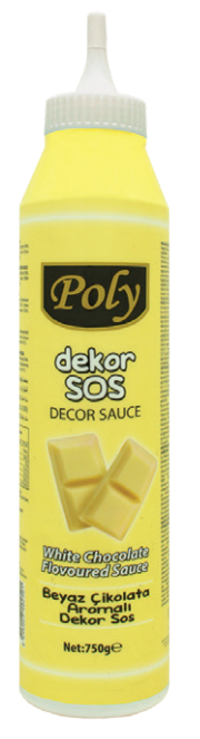 POLY 750 GR WHITE CHOCOLATE FLAVORED DECORATIVE SAUCE*12