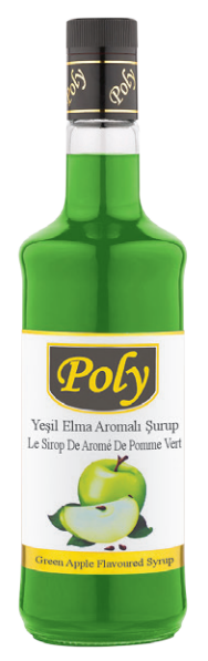 POLY 700 ML GREEN APPLE FLAVORED SYRUP*6