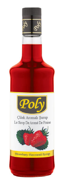 POLY 700 ML STRAWBERRY FLAVORED SYRUP*6