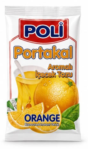 POLİ 300 GR ORANGE FLAVORED HOT POWDERED DRINK PACKAGES*24