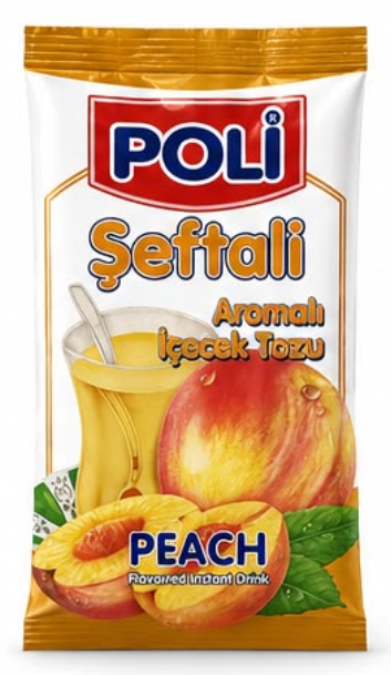 POLİ 450 GR PEACH FLAVORED COLD POWDERED DRINK SACHETS*12