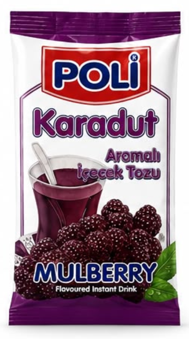 POLİ 300 GR BLACKBERRY FLAVOR HOT POWDERED DRINK PACKAGES*24
