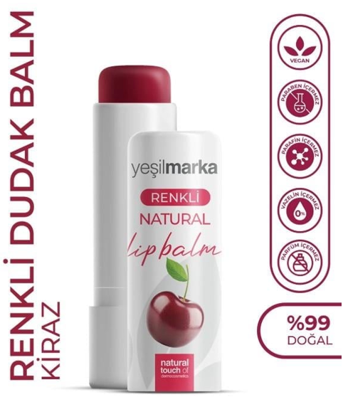 YEŞİLMARKA NATURAL 5 GR LIP BALM COLORED CHERRY*24