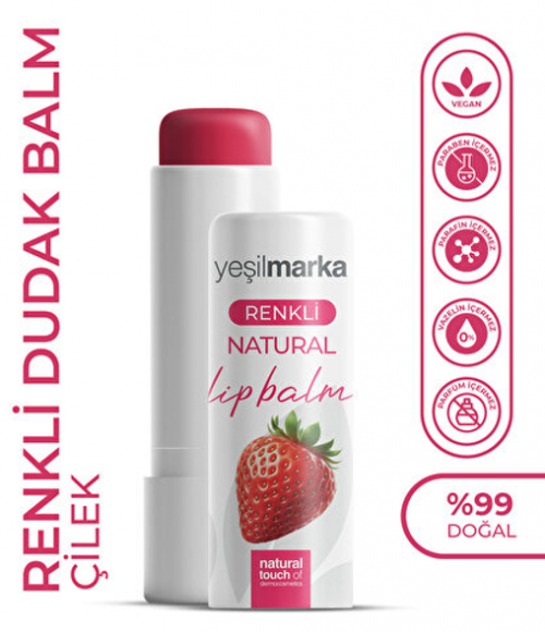 YEŞİLMARKA NATURAL 5 GR LIP BALM COLORFUL STRAWBERRY*24
