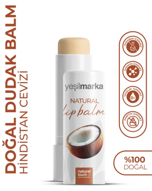 YEŞİLMARKA DOĞAL 5 GR DUDAK BALMI HİN.CEVİZLİ*24