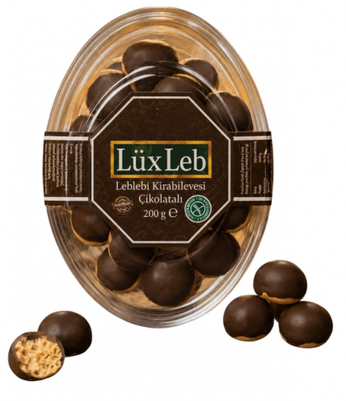 LÜXLEB 200 GR CHOCOLATE COATED ROASTED CHICKPEA COOKIES*24