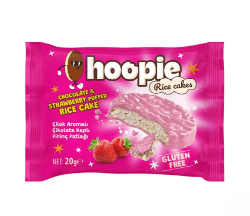 HOOPIE 20 GR STRAWBERRY FLAVORED CHOCOLATE COATED RICE CRUPKS*24