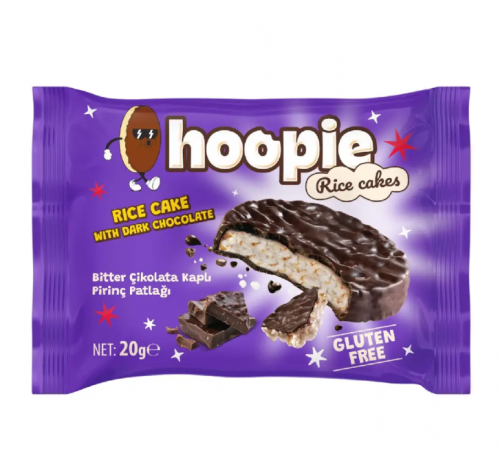 HOOPIE 20 GR BITTER CHOCOLATE COATED RICE CRACKERS*24