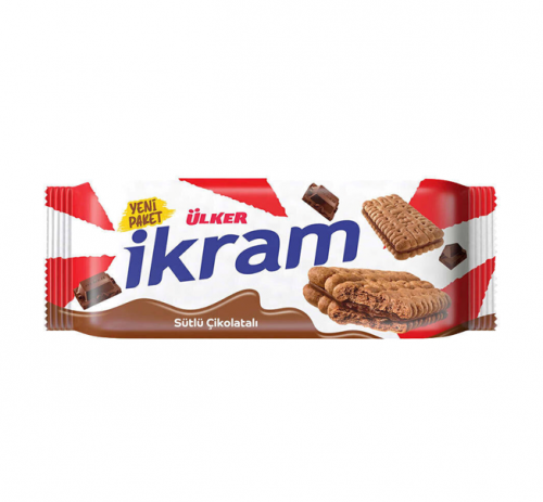 ÜLKER (1071-02) İkram Chocolate-Filled Biscuits 90g x 24