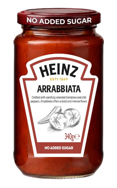 HEINZ 340 GR ARABBIATA PASTA SAUCE GLASS*12