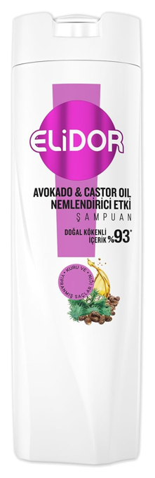 ELIDOR 400 ML Shampoo Avocado & Castor Oil (White) *6
