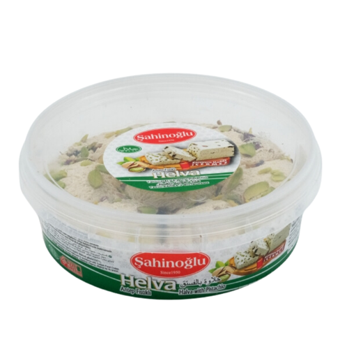 ŞAHİNOĞLU HALVA 700G WITH ANTEP PISTACHIO (PLASTIC TUB) - PACK OF 10