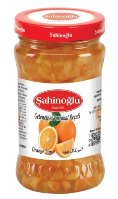 ŞAHİNOĞLU Orange Jam 380g Glass Jar (Pack of 12)