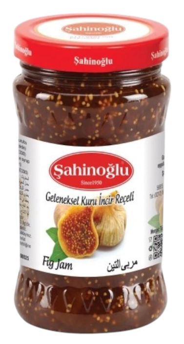 ŞAHİNOĞLU Fig Jam, 380g Glass Jar (Pack of 12)